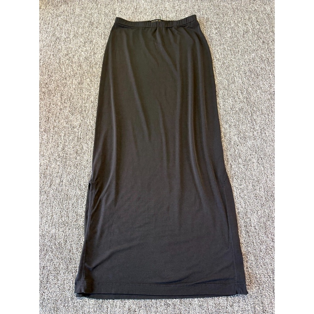 Banana Republic Maxi Pencil Skirt Womens Small Black Side Slits Elastic Waist